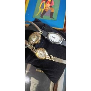 (For parts/not working) lot 3 watches 2 Bulova & 1 timex (1 is 10kGoldPlated)